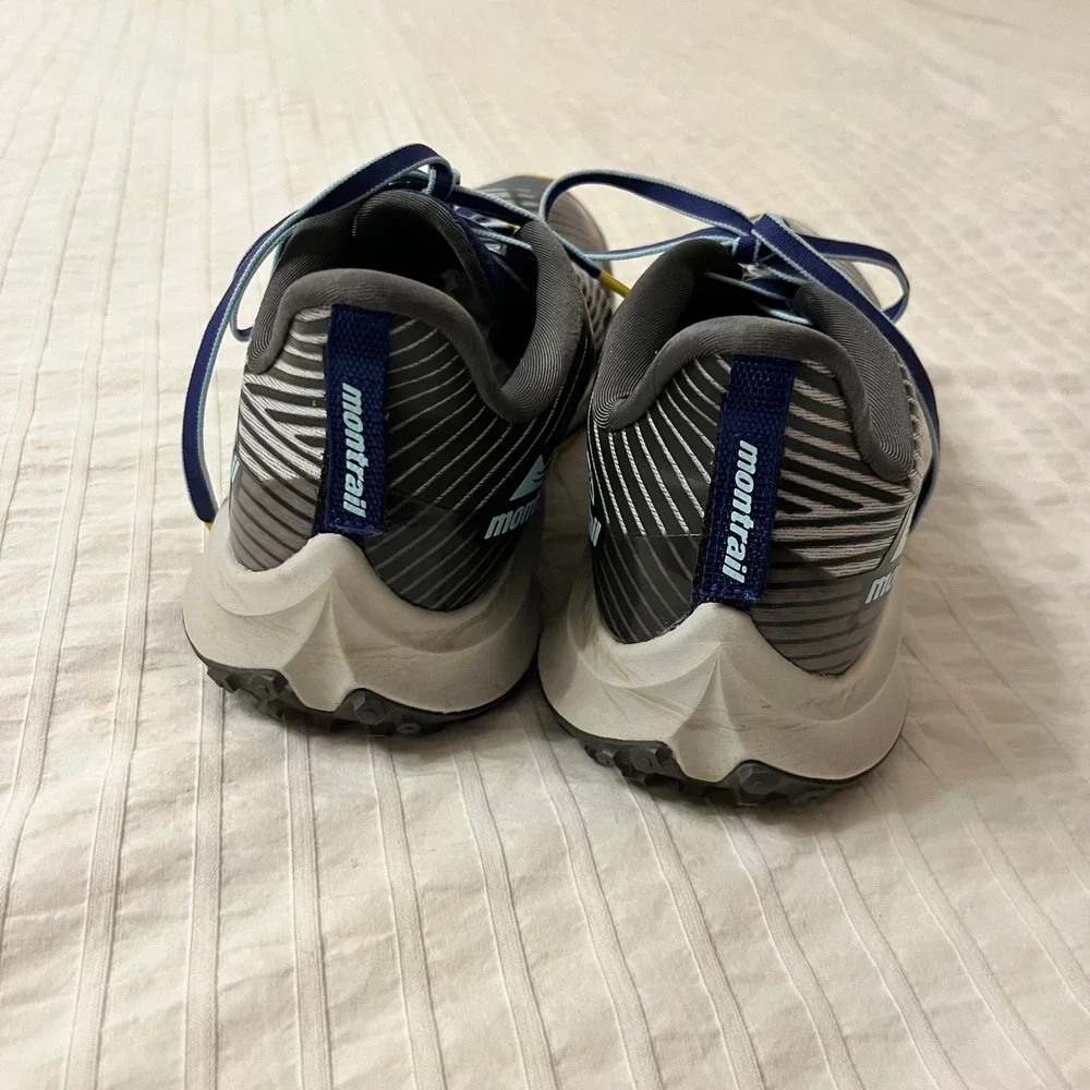 Columbia Montrail Trinity AG Womens Trail Running Shoes Gray Blue Yellow Sneaker